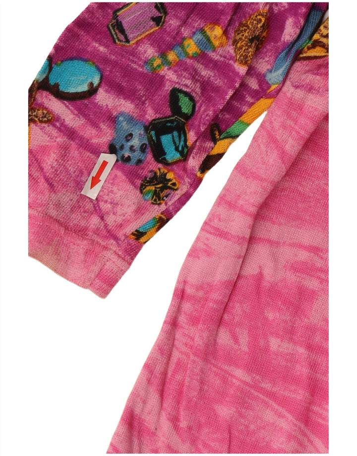 Le Bambole Femmes Motif Abstrait Cardigan Long Pull IT 48 XL Rose