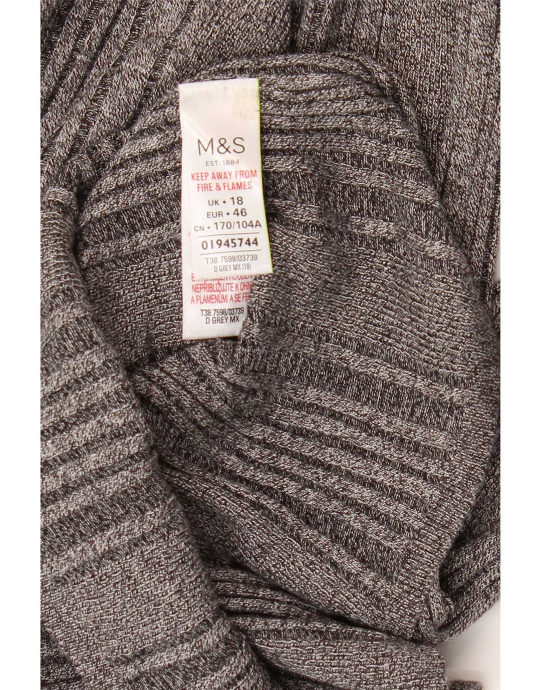 Marks & Spencer Haut à manches longues pour femme UK 18 XL Gris Viscose
