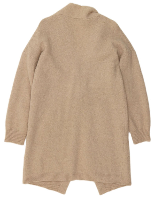 Benetton Cardigan Long pour Femme UK 14 Grande Laine Beige