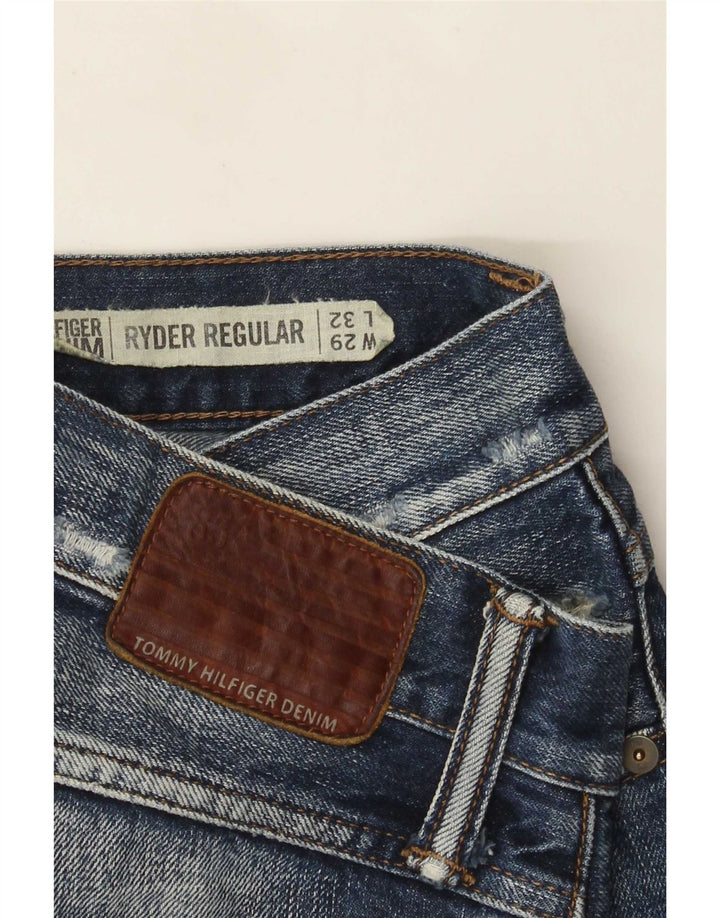 Tommy Hilfiger Femme Ryder Jean Droit Régulier En Détresse W29 L32 Bleu