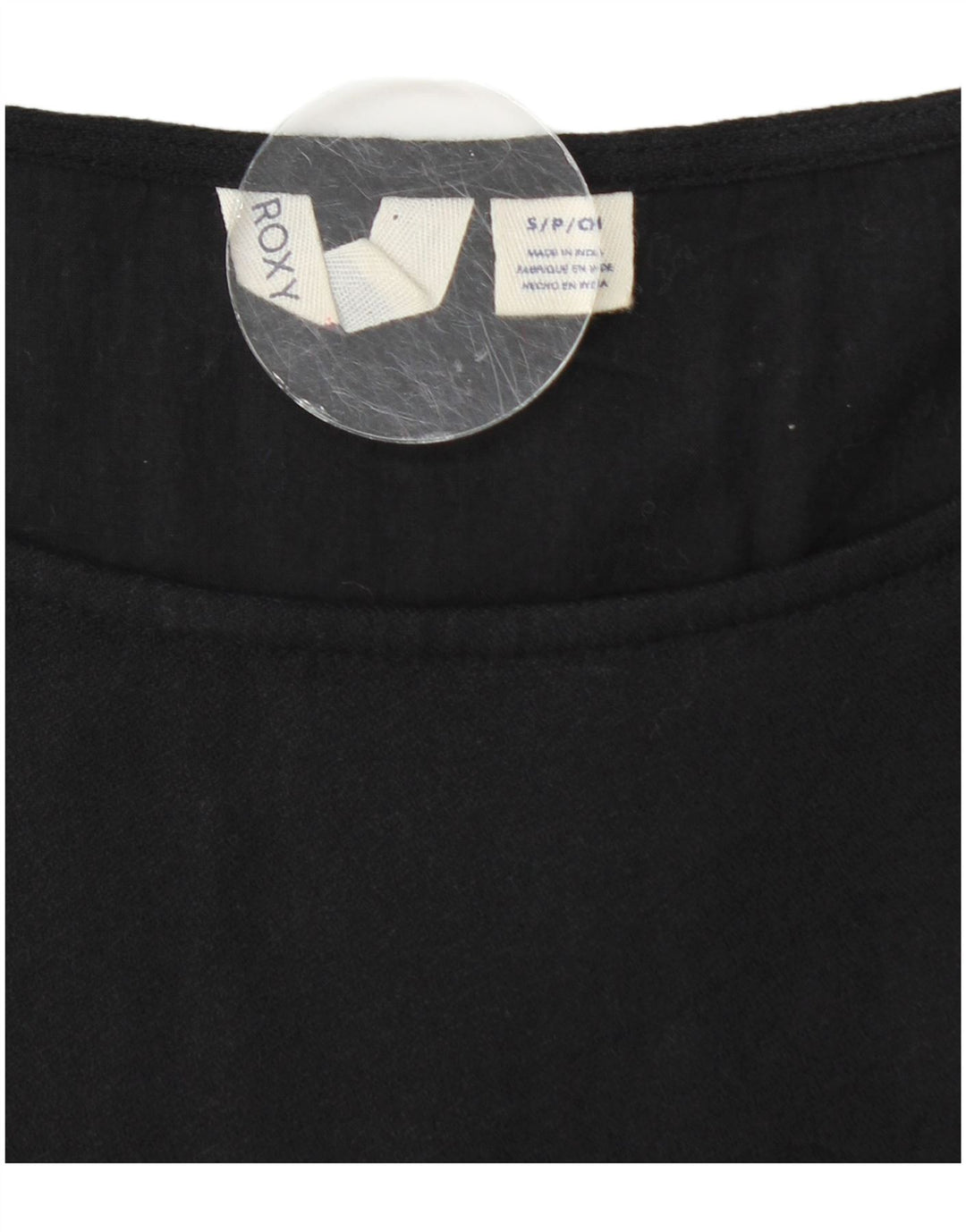 ROXY Robe trapèze à manches longues pour femme UK 10 Petit coton noir