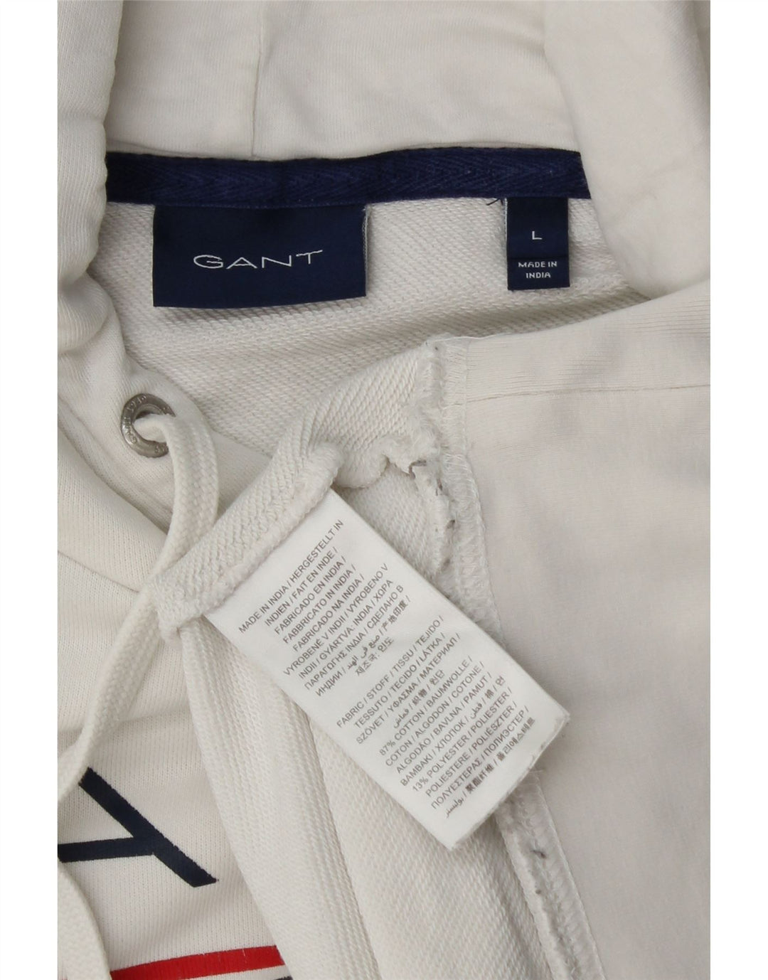 Gant Pull à capuche graphique homme grand blanc coton