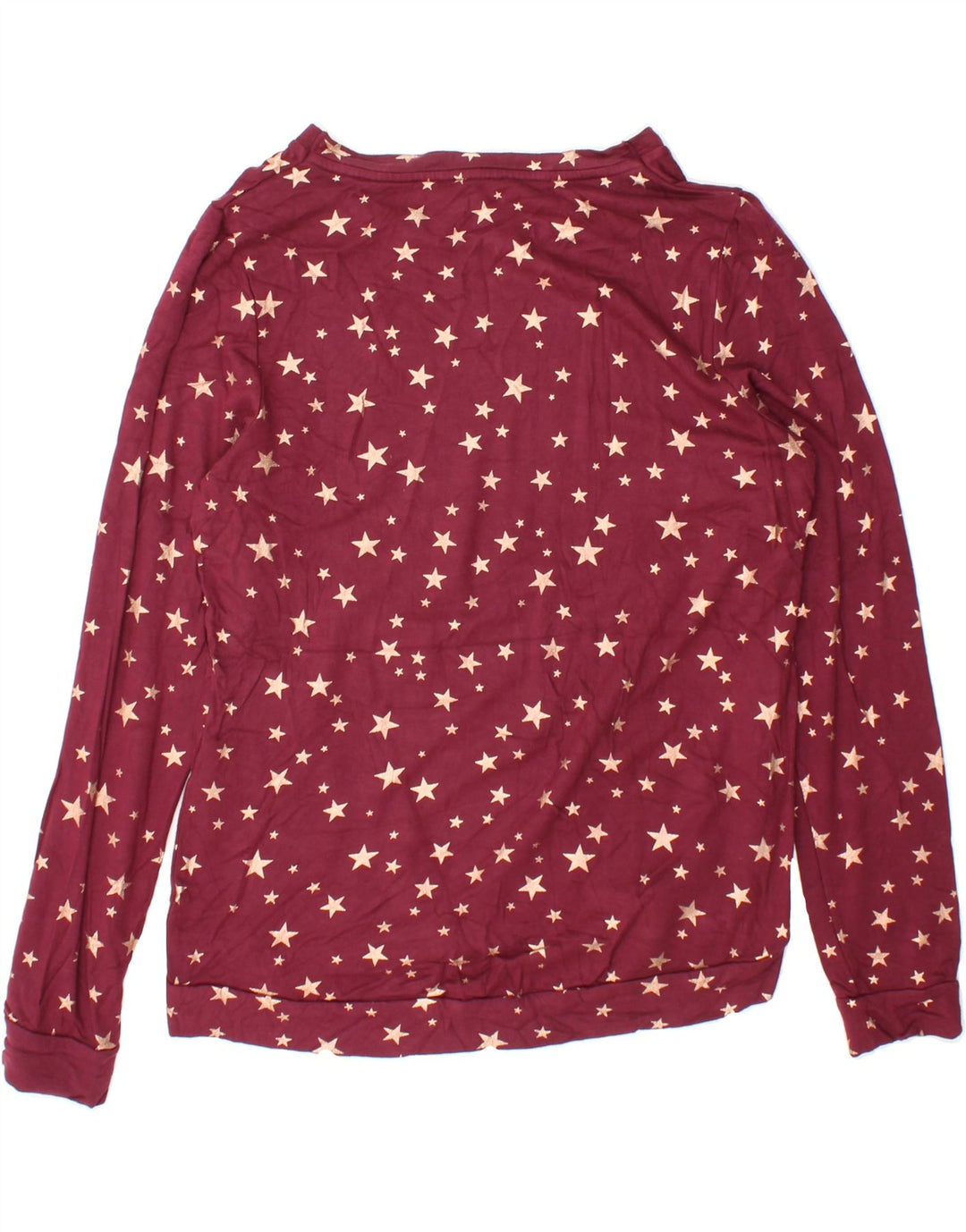 OASIS Womens Oversized Abstract Pattern Sweatshirt Jumper UK 6 XS Maroon Vintage Oasis and Second-Hand Oasis from Messina Hembry 