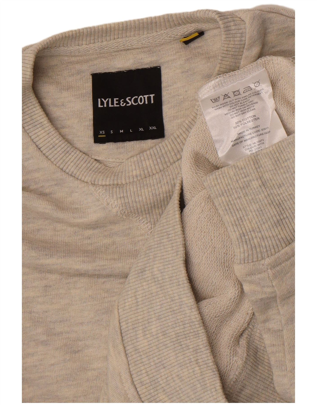 Lyle & Scott Sweatshirt Jumper XS Gris Moucheté Coton Homme