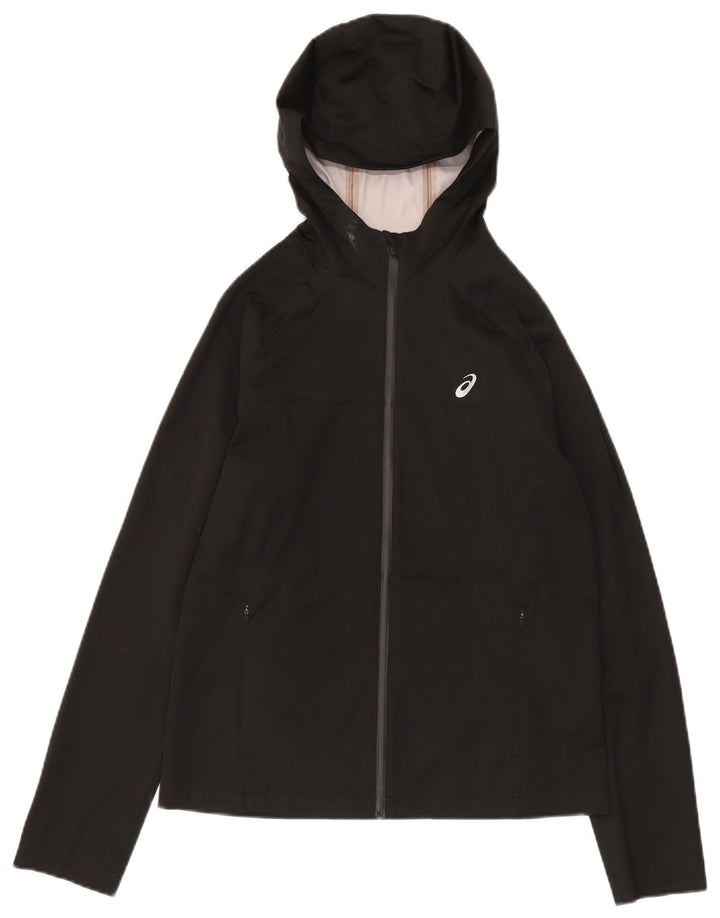 Asics Veste de survêtement à capuche pour femme UK 14 Medium Noir Polyester