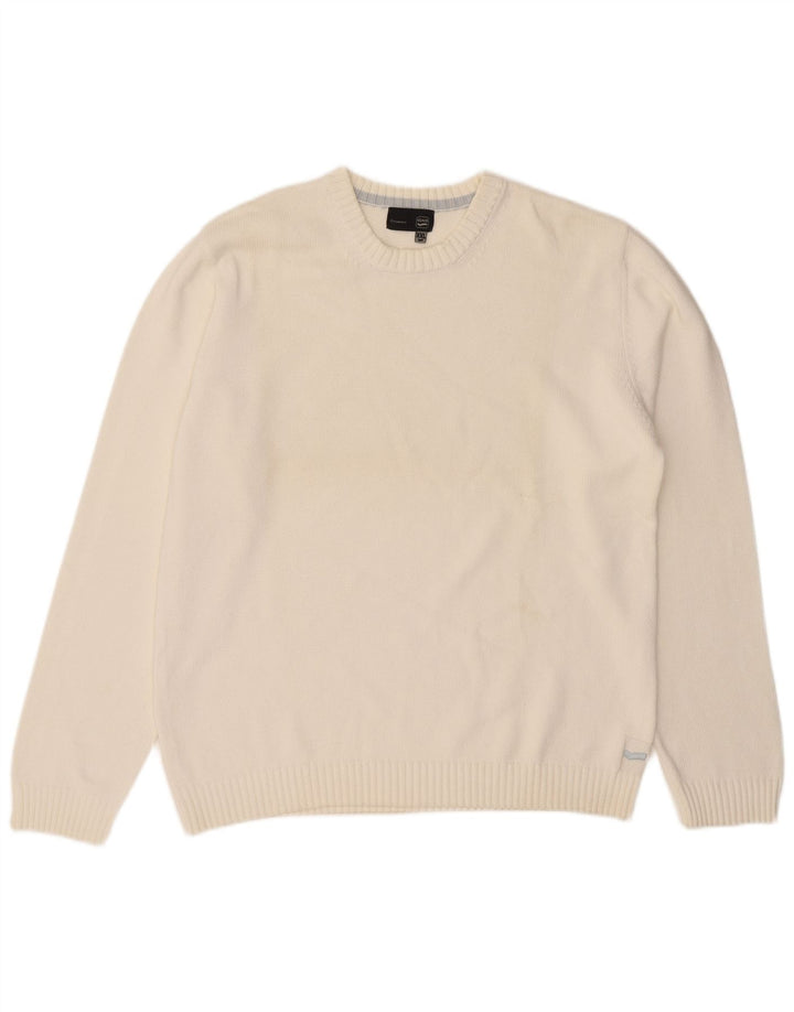 Gas Pull à col rond pour homme 2XL en coton blanc