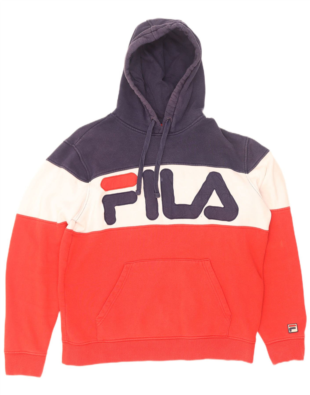 Fila Pull à capuche graphique en coton colour block multicolore moyen homme