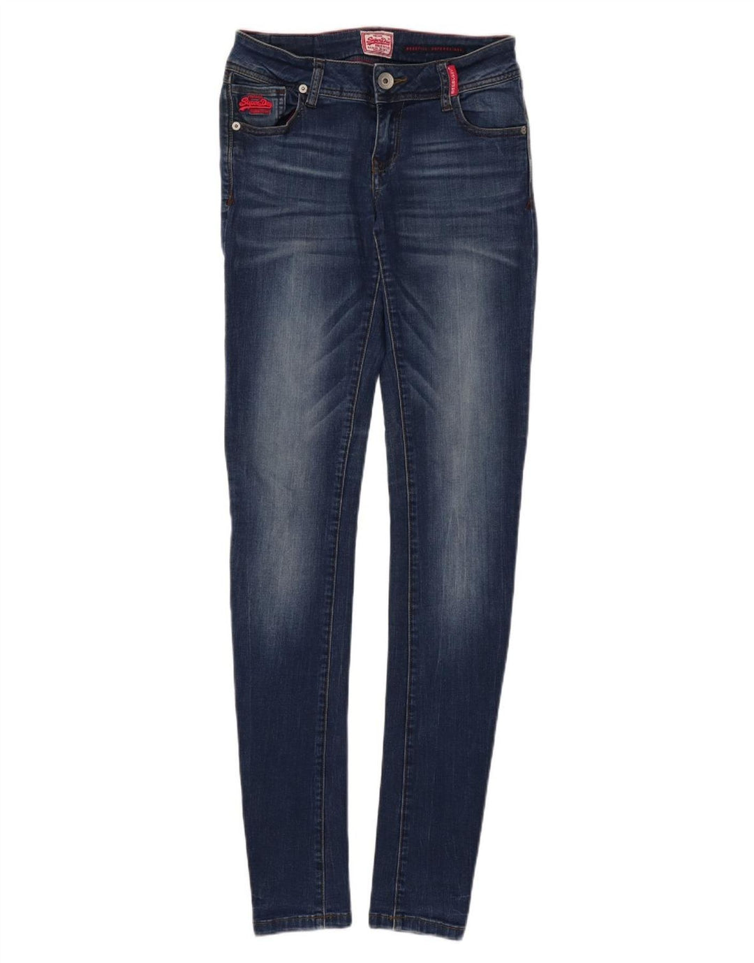 SUPERDRY Jean Rosefill Super Skinny Femme W30 L35 Bleu Coton