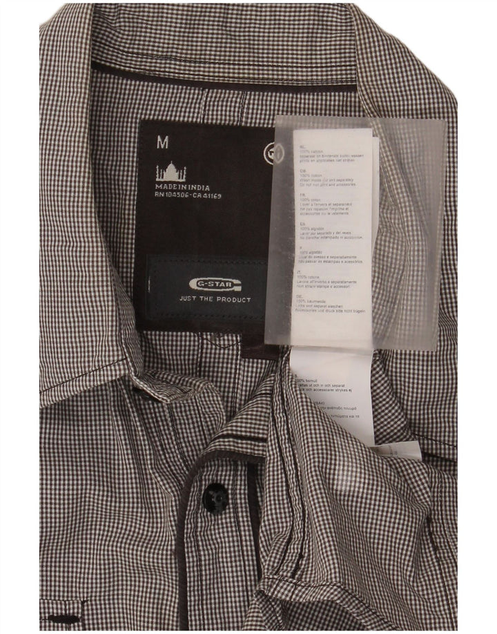 G-Star Chemise militaire à manches courtes pour homme en coton vichy gris moyen