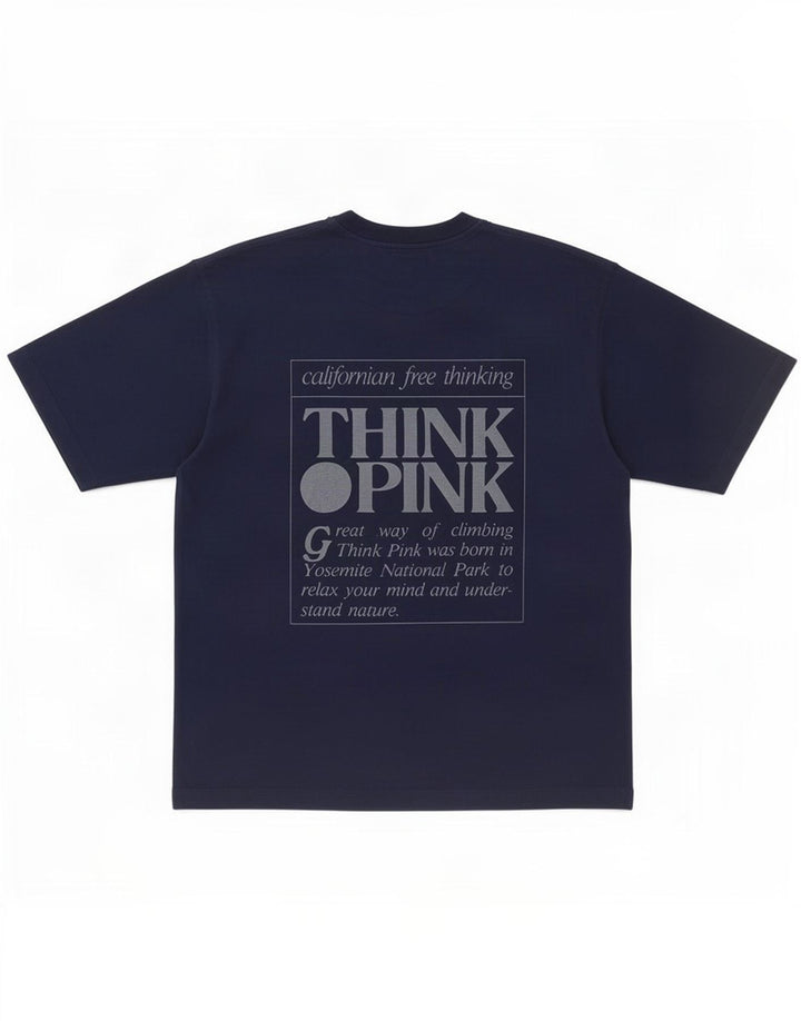 Think Pink T-Shirt Graphique Homme Bleu Marine Moyen