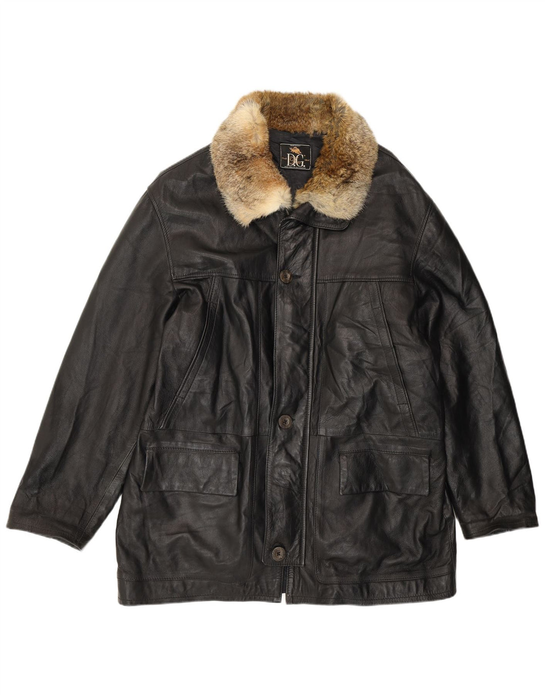 Veste en cuir homme vintage UK 42 XL Cuir noir