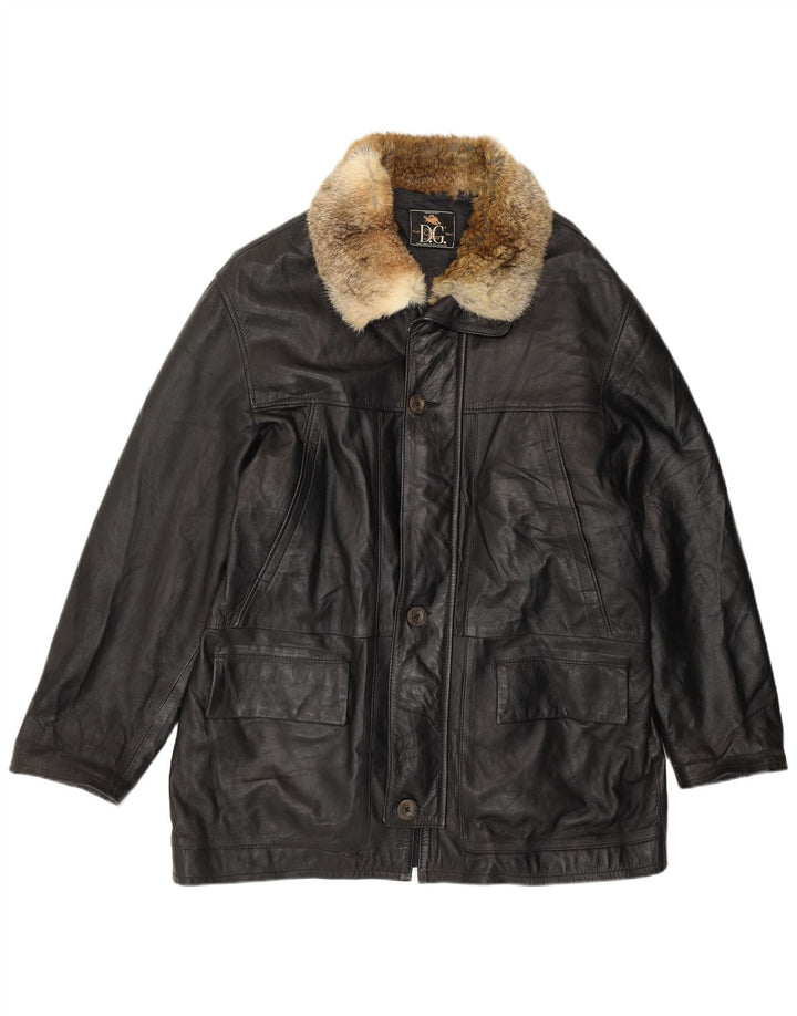 Veste en cuir homme vintage UK 42 XL Cuir noir