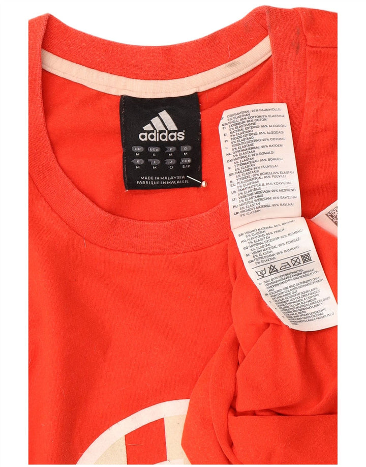 ADIDAS Haut graphique à manches longues pour homme en coton color block rouge moyen