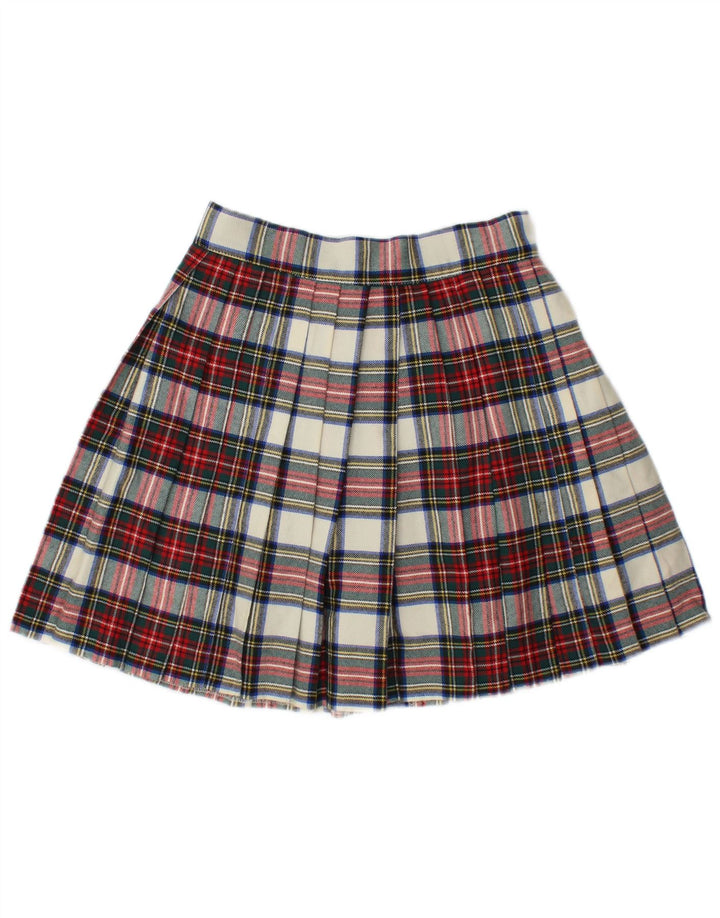 Swish Mini jupe plissée femme IT 44 Medium W28 laine à carreaux multicolore