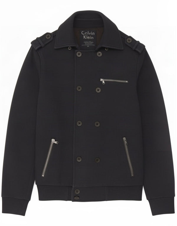 Calvin Klein Veste militaire à double boutonnage pour homme UK 36 Small Bleu marine