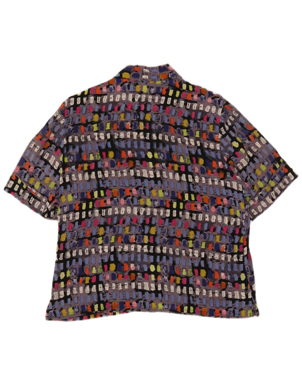 cherie Womens Short Sleeve Shirt Blouse IT 46 Large Multicoloured Geometric