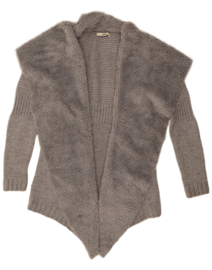 Oasis Cardigan ouvert pour femme UK 10 Petit gris acrylique