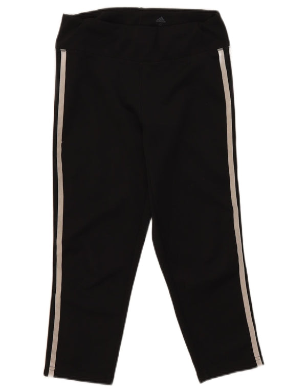 Adidas Femmes Aeroready Capri Leggings UK 8/10 Petit Noir Polyester