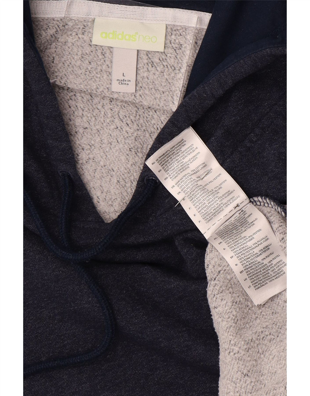 ADIDAS Pull à capuche Neo Graphic pour homme en coton bleu marine Taille L