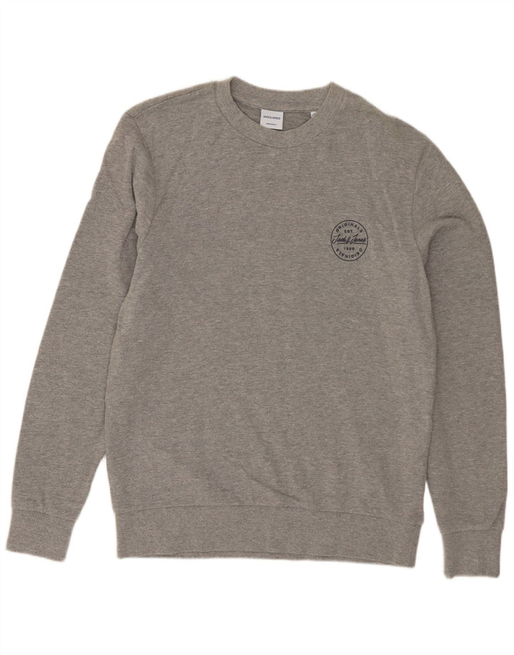 Jack & Jones Sweat-Shirt Homme Gris Moyen Moucheté Coton