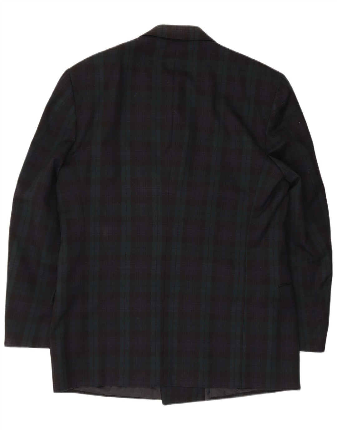 Jaeger Veste blazer croisée pour homme IT 52 XL en laine à carreaux bleu marine