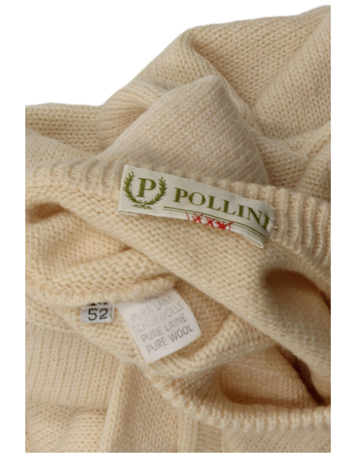 Pollini Pull à col rond pour homme IT 52 Large laine beige
