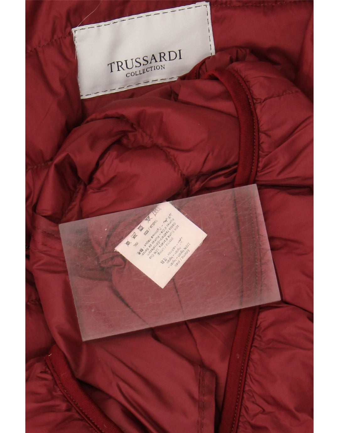 TRUSSARDI Mens Padded Jacket UK 44 2XL Red Nylon