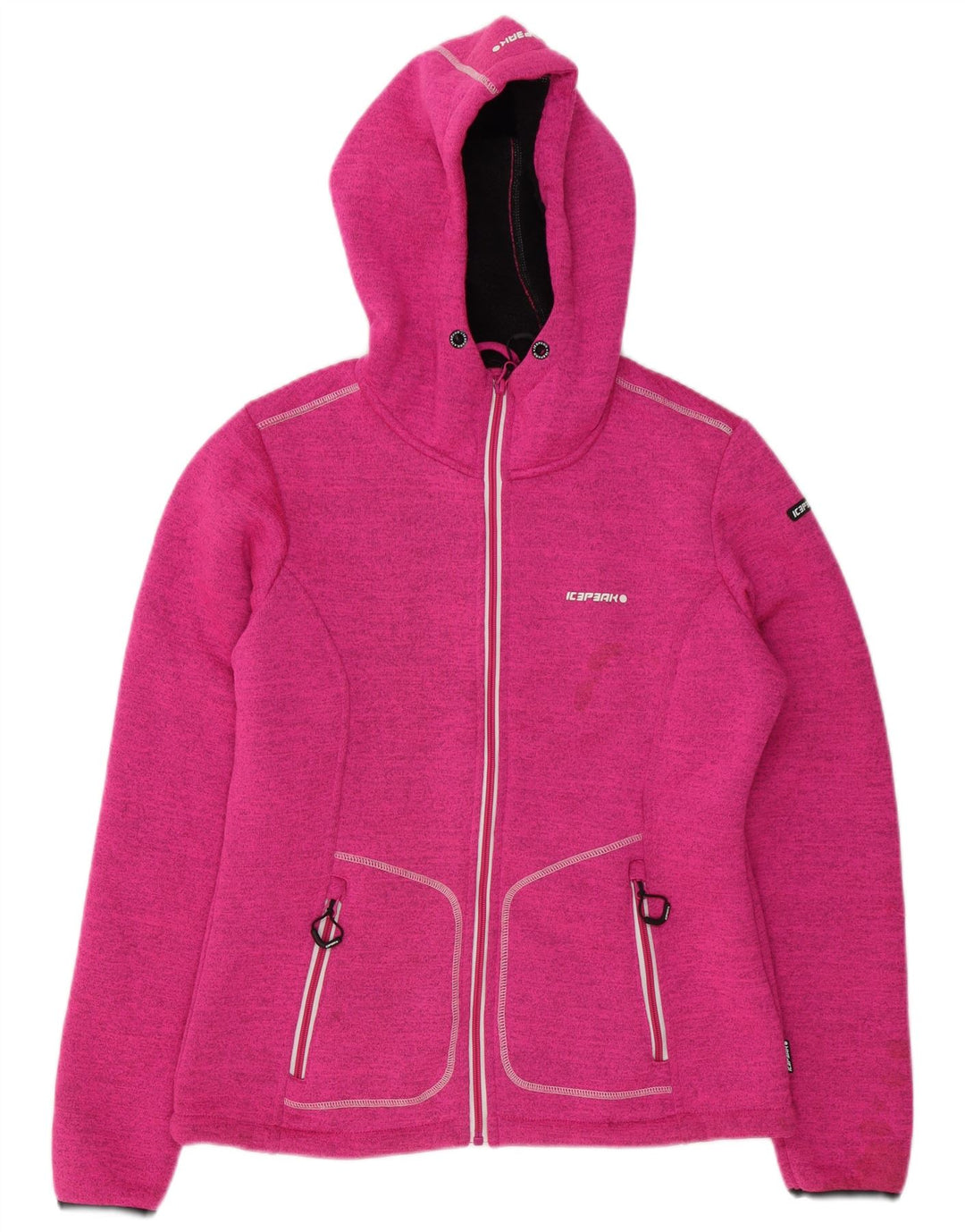 Icepeak Pull à capuche zippé pour femme IT 48 XL Rose Moucheté Polyester