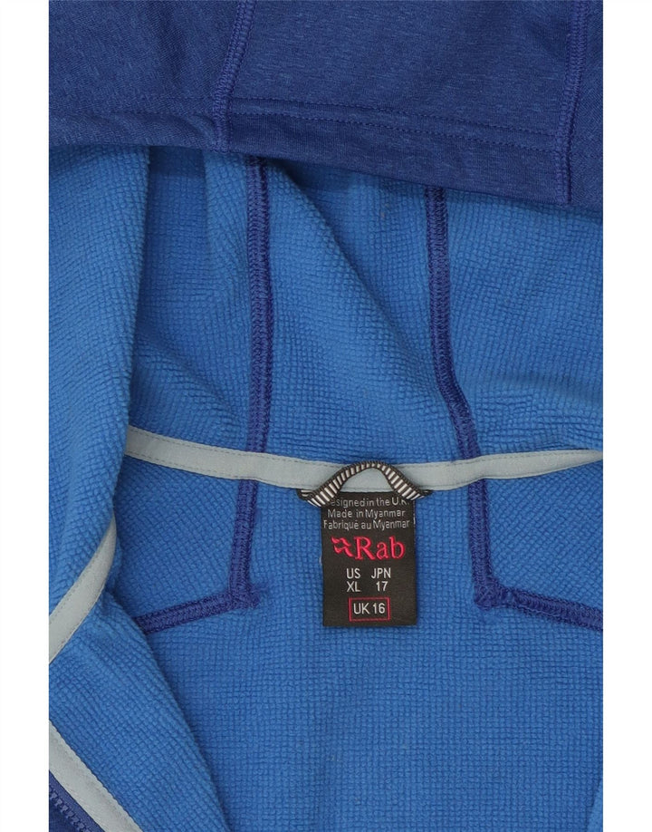 Rab Pull à capuche zippé pour femme UK 16 Large Bleu Polyester