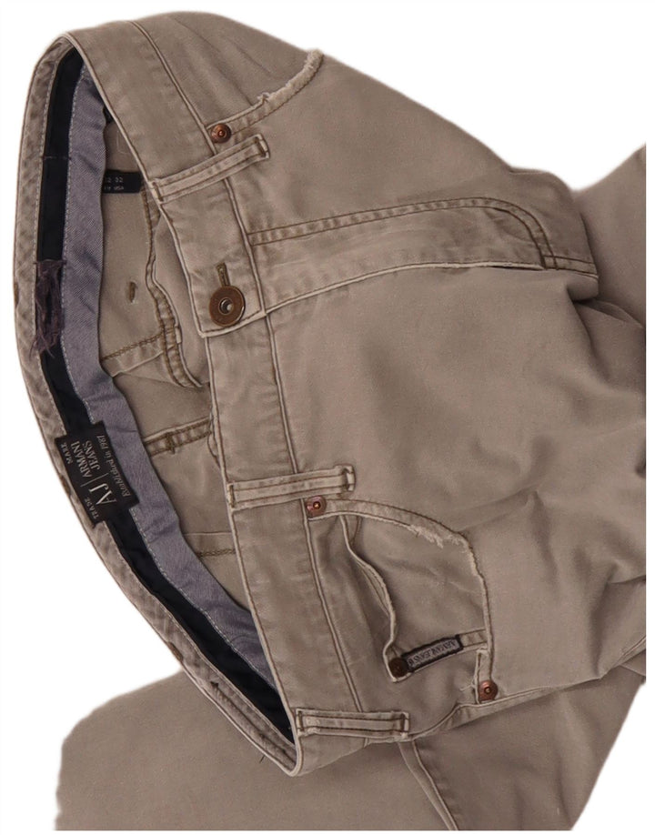 ARMANI Pantalon décontracté droit W32 L30 Gris Coton