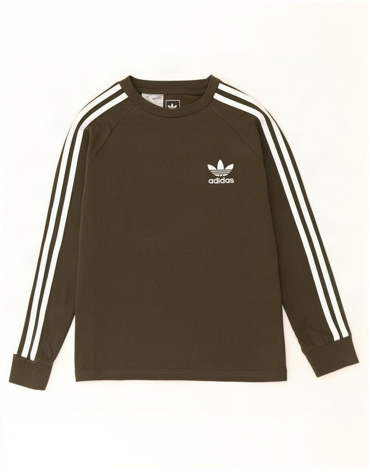 Adidas Top Garçon Manches Longues 9-10 ans Kaki Coton