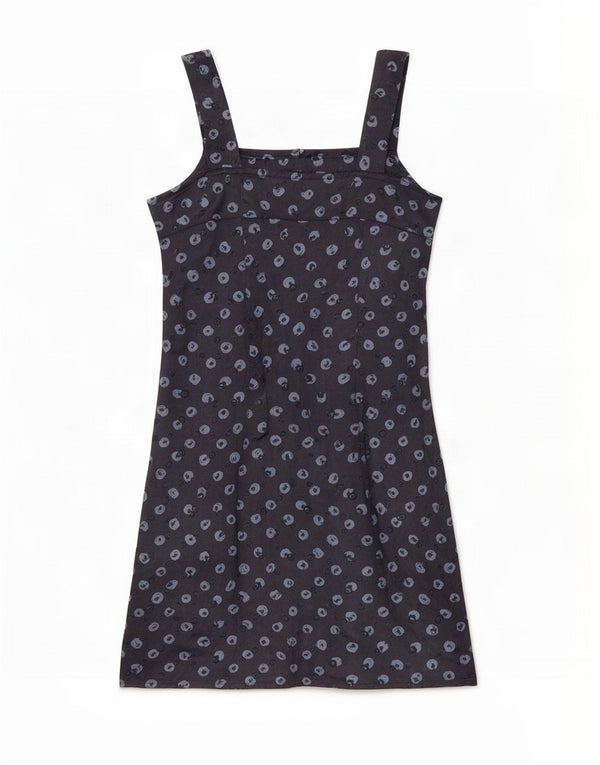 Benetton Robe d'été à motif abstrait pour femme UK 6 XS Bleu marine