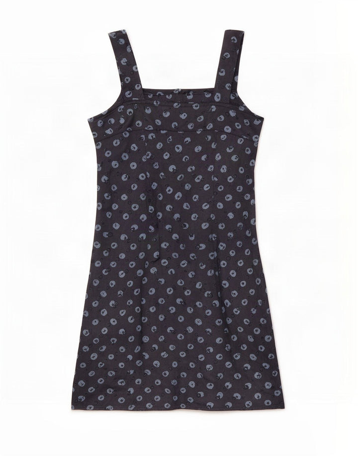 Benetton Robe d'été à motif abstrait pour femme UK 6 XS Bleu marine