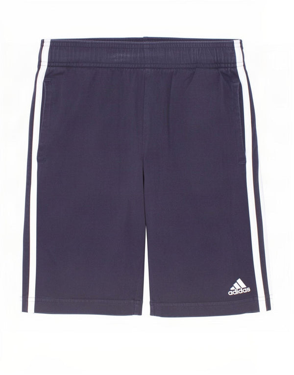 Adidas Short de Sport Garçon 11-12 Ans Bleu Marine Coton