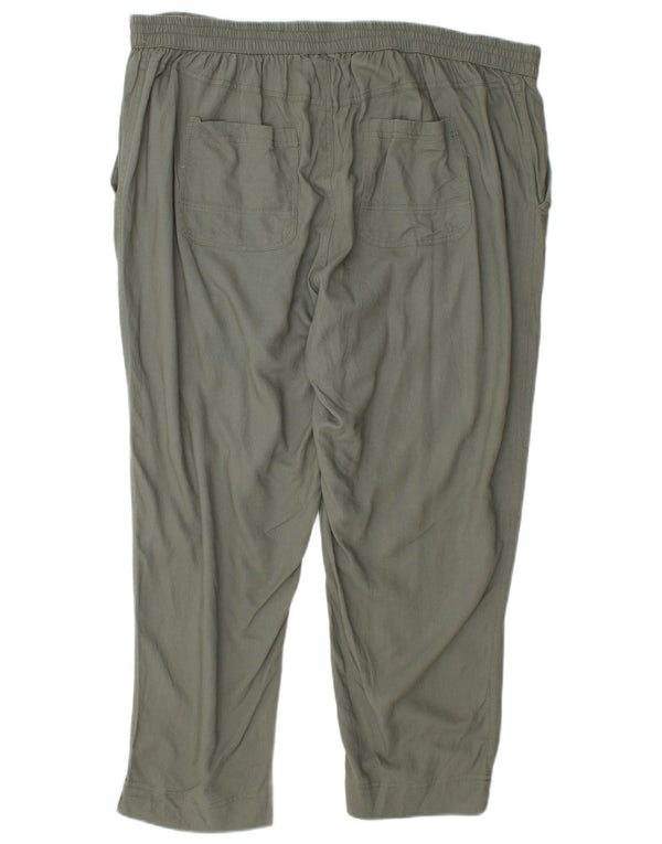 Marks & Spencer Womens Autograph Tapered Trousers UK 18 XL W36 L27 Green