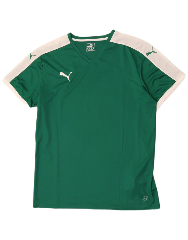 Puma T-Shirt Top XL Homme Vert Colorblock Polyester