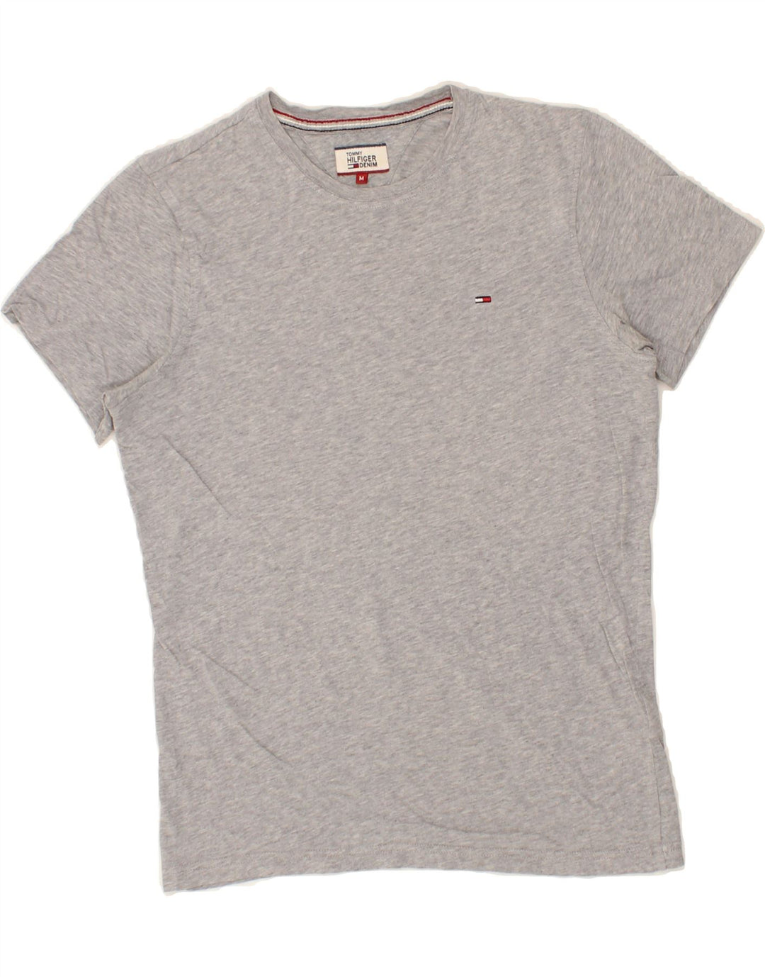 TOMMY HILFIGER Womens T-Shirt Top UK 14 Medium Grey Cotton Vintage Tommy Hilfiger and Second-Hand Tommy Hilfiger from Messina Hembry 