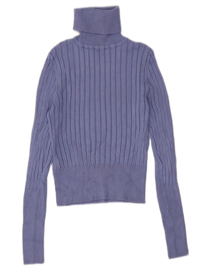 Zara Pull court surdimensionné à col roulé pour femme UK 12 Violet moyen