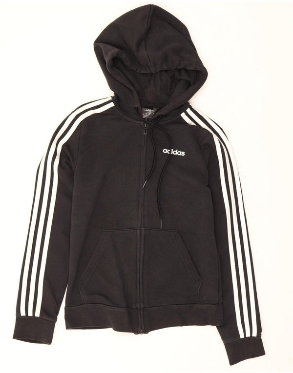 Adidas Pull à capuche zippé pour femme UK 4/6 XS Noir Coton