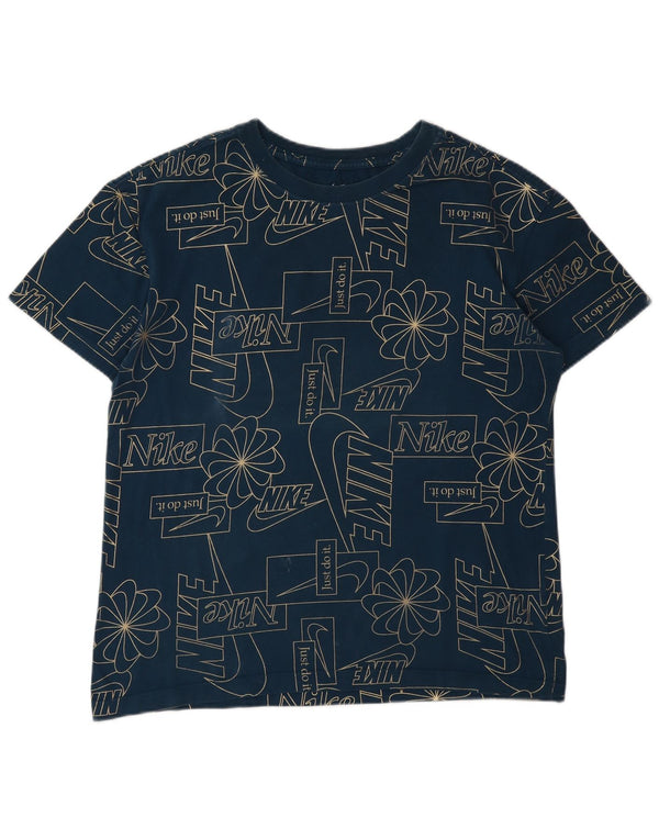 Nike Mens Graphic T-Shirt Top Small Navy Blue Cotton