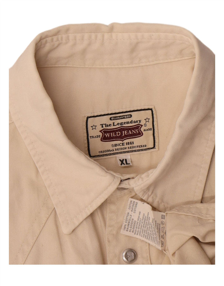 VINTAGE Chemise Homme XL Coton Beige