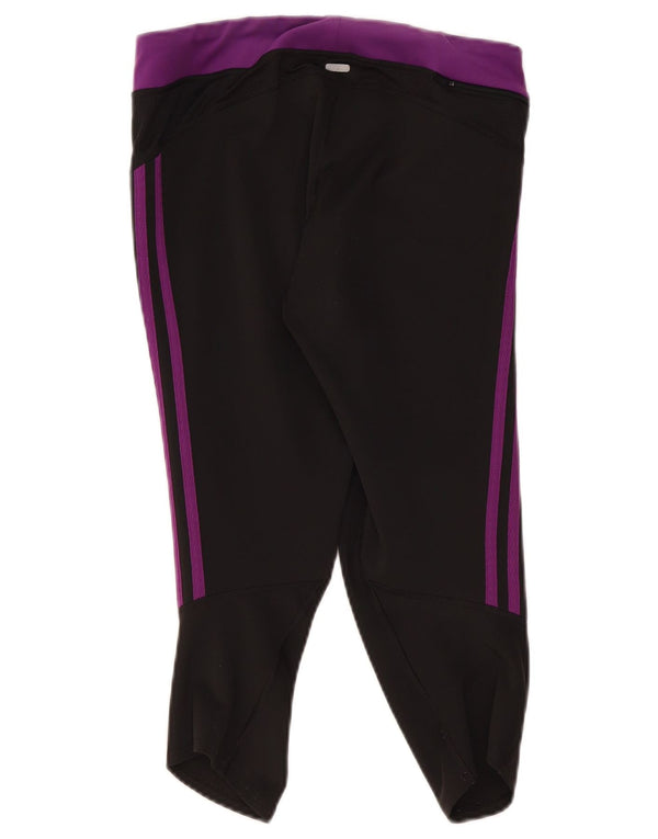 Adidas Climalite Capri Leggings UK 12 Medium Noir Colorblock pour femme