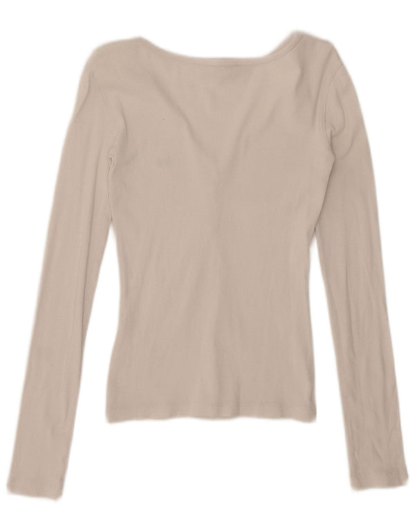 Lee Womens Crop Top Manches Longues UK 6 XS Coton Blanc