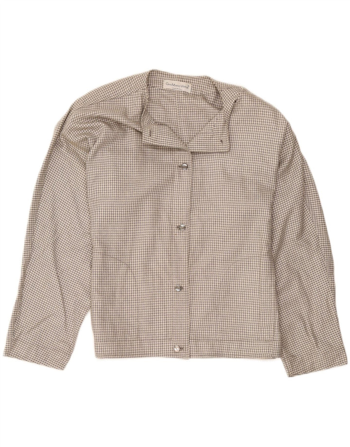 Gian Marco Venturi Veste Bomber Femme UK 12 Pied-de-Poule Gris Moyen