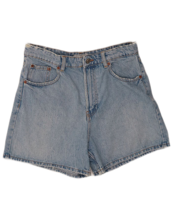 Zara Short en jean taille haute pour femme EU 40 Medium W30 Bleu Coton