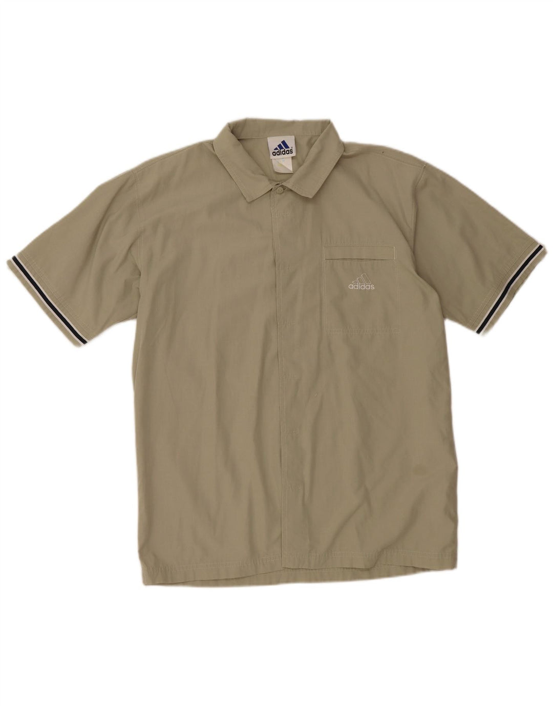 ADIDAS Chemise à manches courtes pour hommes UK 38/40 Kaki moyen Polyester