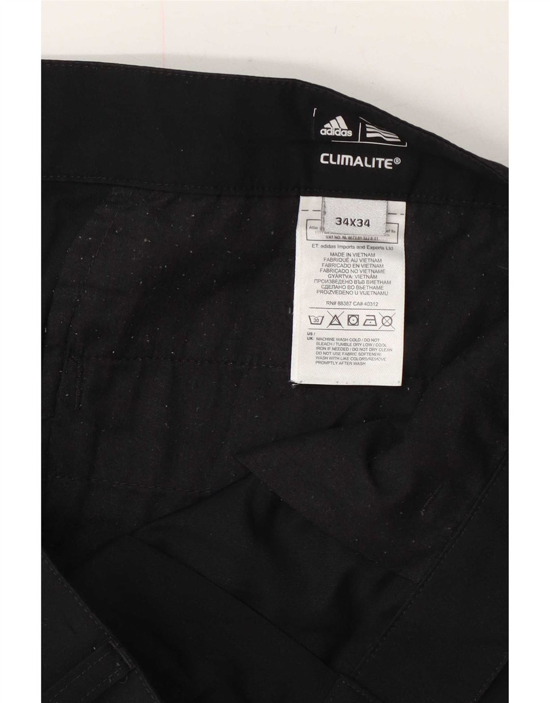 Adidas Pantalon Chino Droit Climalite Homme W34 L34 Noir Polyester