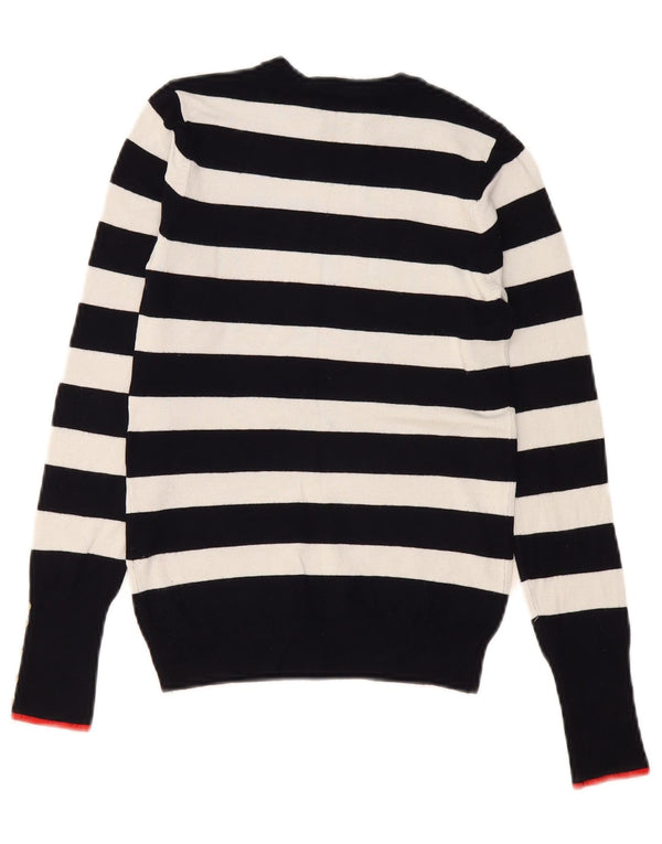 Zara Pull ras du cou pour femme UK 8 Small Bleu marine rayé