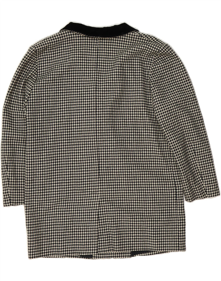 VINTAGE Womens Double Breasted Blazer Jacket UK 18 XL Black Houndstooth Vintage Vintage and Second-Hand Vintage from Messina Hembry 