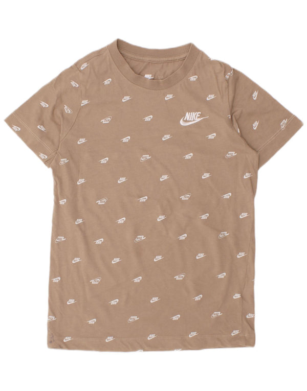 Nike Garçons Graphic T-Shirt Top 8-9 ans Petit Beige Coton